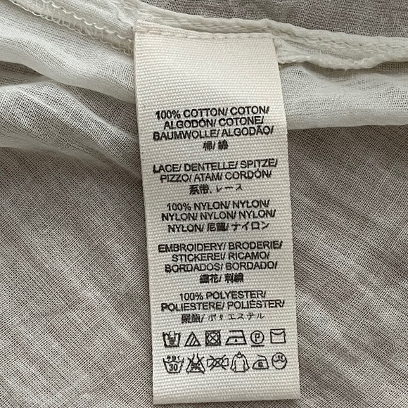 Free People Lace Sheer Tunic Top Pintuck Button Back M - Picture 15 of 16